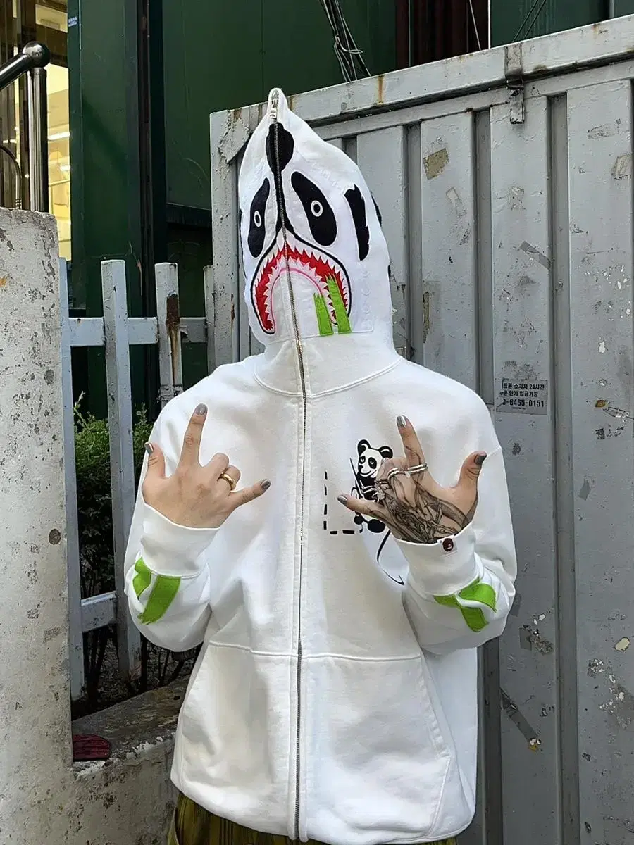 BAPE panda shark full hoodie zip